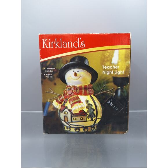 Kirkland's Snowman Teacher Night Light 7 Inches Tall, Includes 7 Watt Bulb - Picture 5 of 8